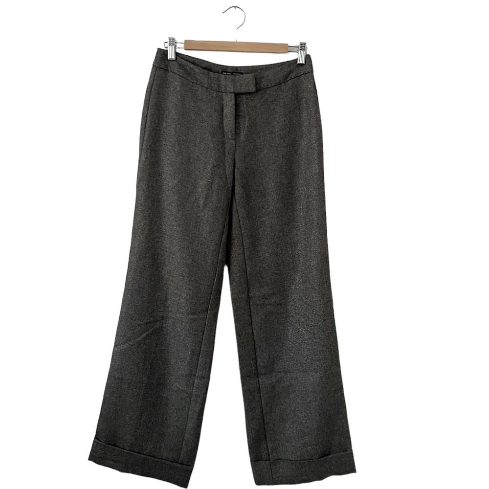 New York & Company Wide Leg Pants Wool blend Grey & Metallic